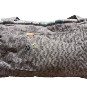 Håndsyet taske | Grå med grønt-foer
