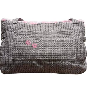 Håndsyet taske | Pink blomster-foer