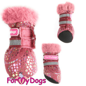 ForMyDogs | Winter boots, pink med bling